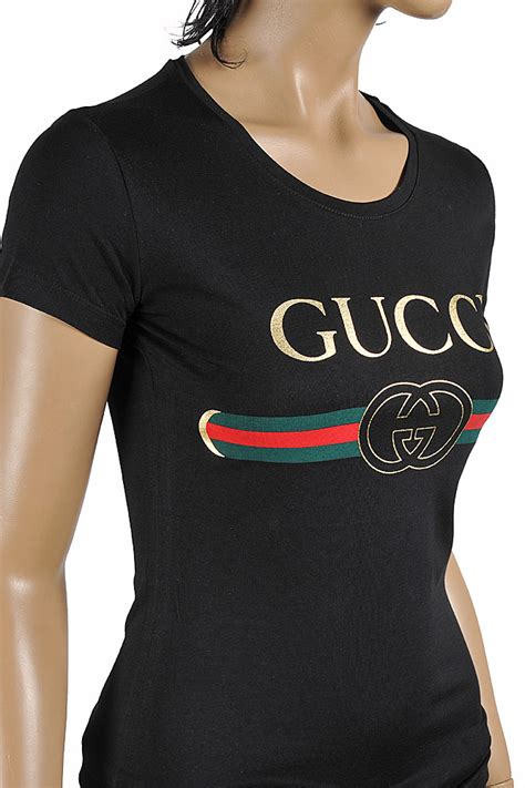 gucci logo print t shirt women& 39|Gucci t shirt logo print.